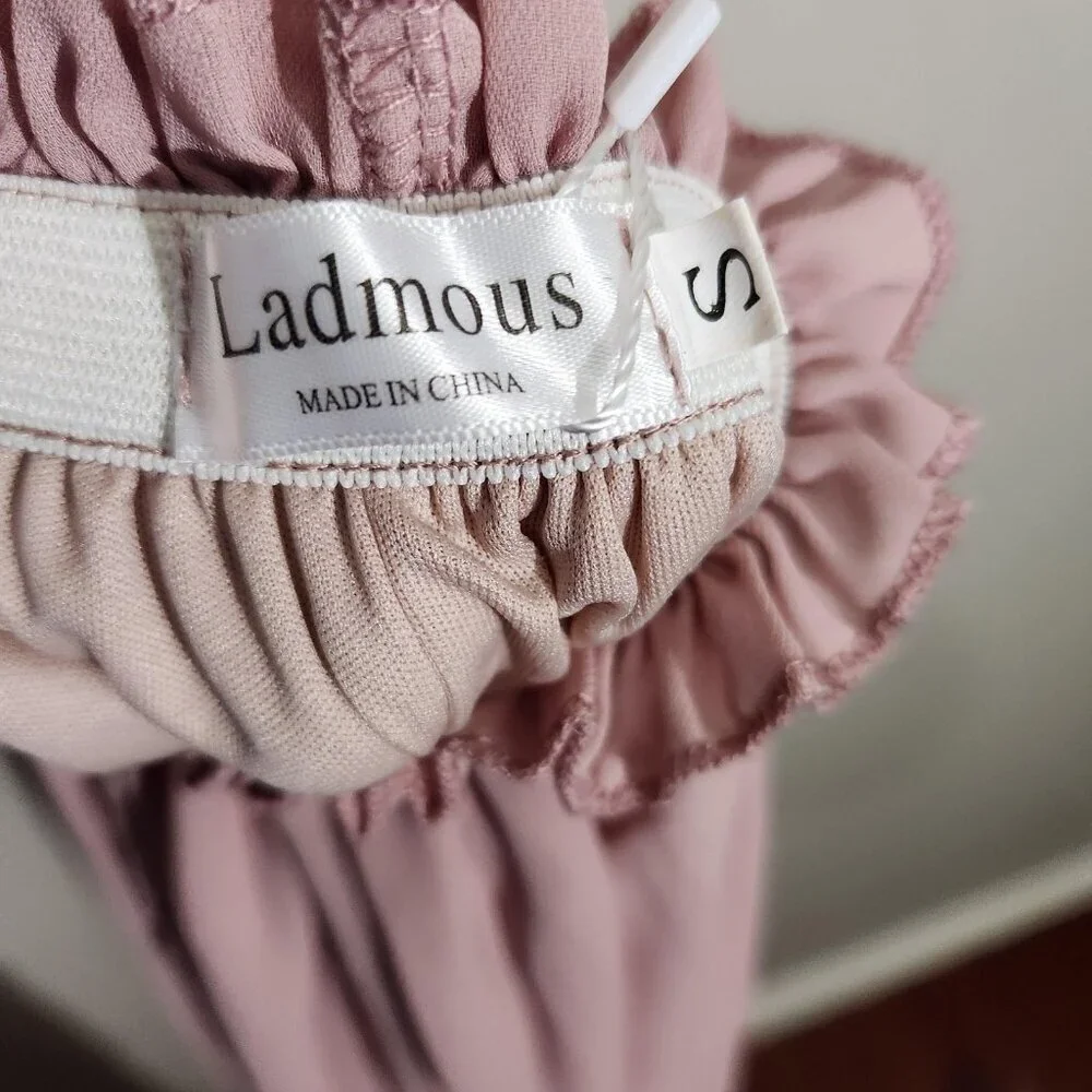 LadMous Maxi Dress Womens Small Pink Sleeveless Lace Bodice Formal Gown NWT